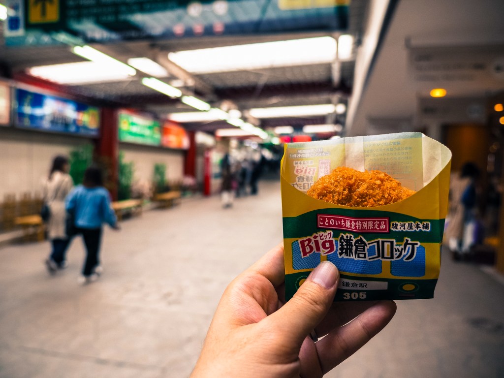 Korokke, street food example in Kamakura