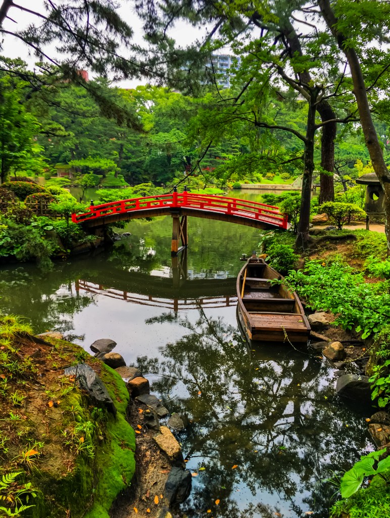 Perspective view in Shukkeien Garden, Hiroshima, Japan.
