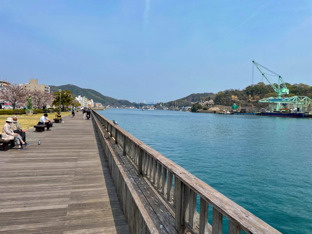 Boardwalk along Onomichi's harbor